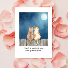 Cute Romantic Cat Valentine Card for True Love Feiertagskarte