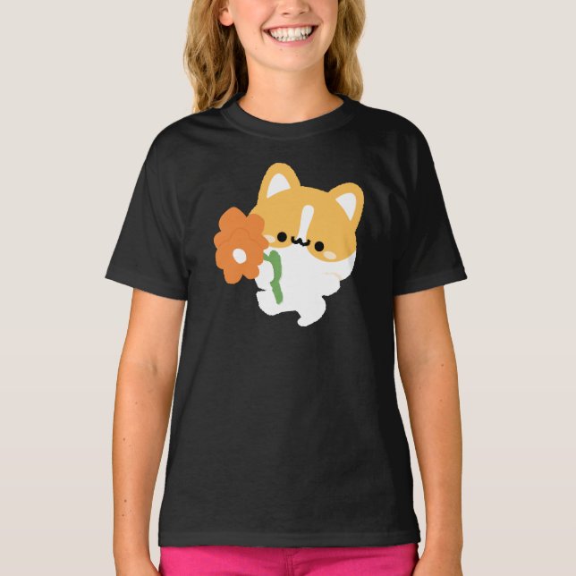 Cute Romantic Corgi T-Shirt (Vorderseite)