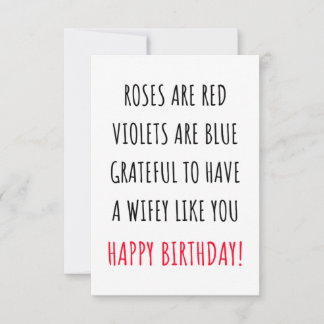 Cute romantic happy birthday card for her, wife dankeskarte