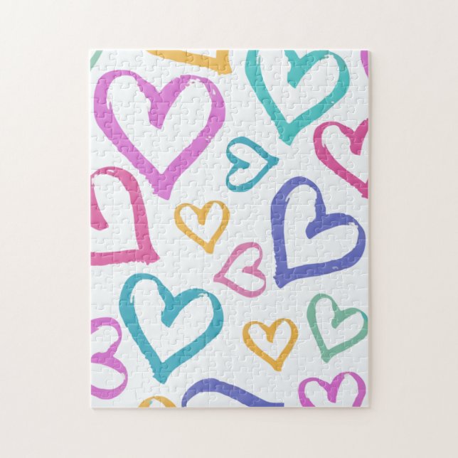 Cute Romantic Pastel Hearts (Vertikal)