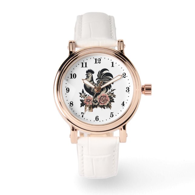 Cute rooster lovers farm animal  armbanduhr (Vorderseite)