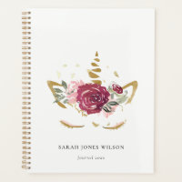 Cute rose Bourgogne Faux Or Floral Unicorne Enfant