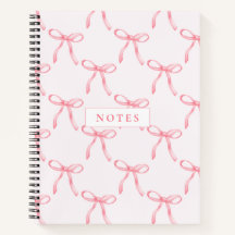 Cute Rose Bow Nom personnalisé Carnet spiral