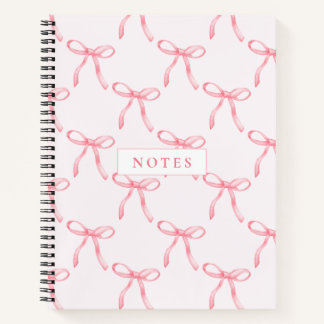 Cute Rose Bow Nom personnalisé Carnet spiral