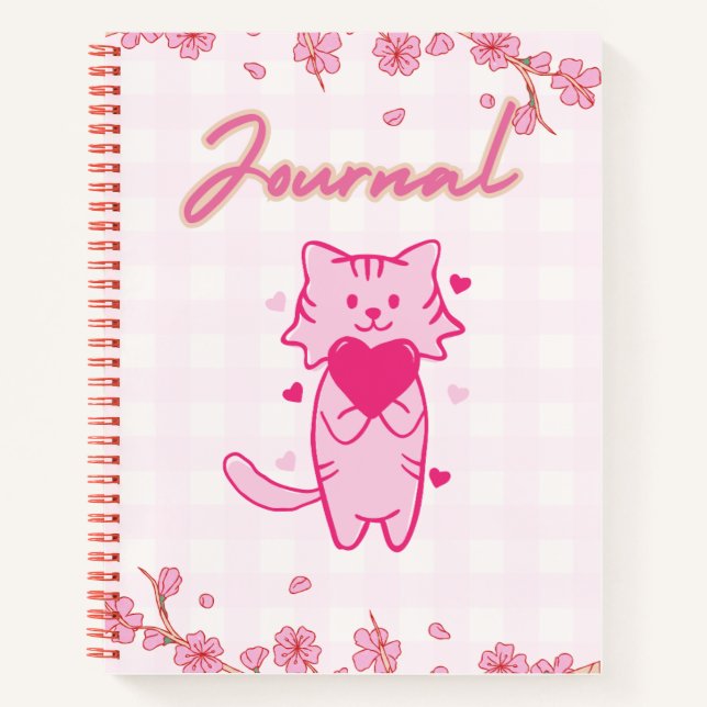 Cute rose chat Journal 🌸 😺 ✨ 🍓 (Devant)