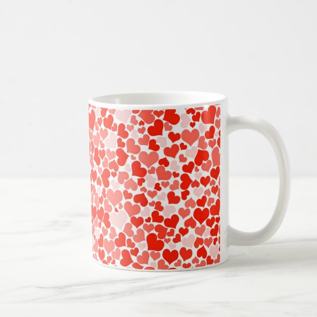 Cute rose et rouge Coeurs Mug (Droite)