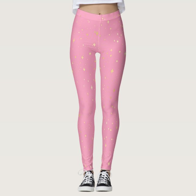 Cute Rose Étincelante Leggings (Devant)