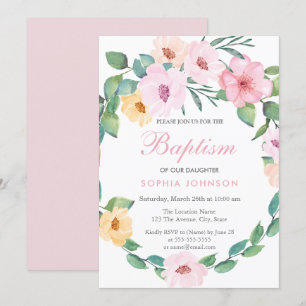 Cute rose feuille florale Invitation de la couronn