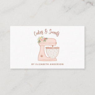 Cute rose Floral Mixer Carte de visite boulangerie