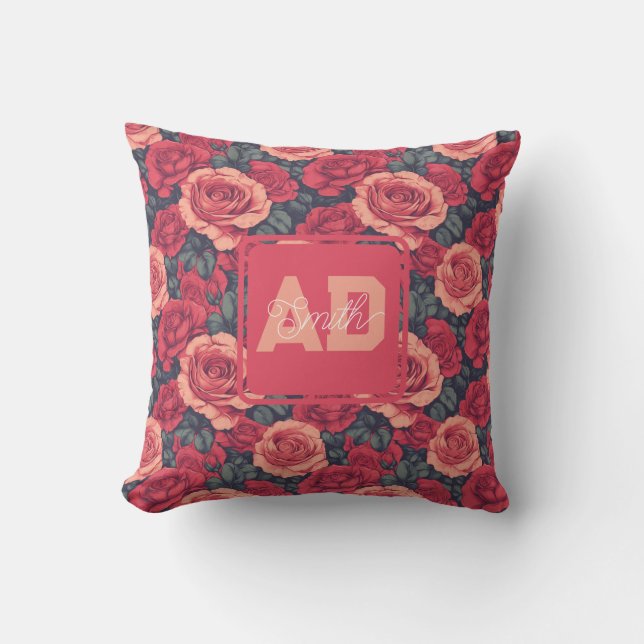 Cute Rose Flower Boho Birthday Kissen (Vorderseite)