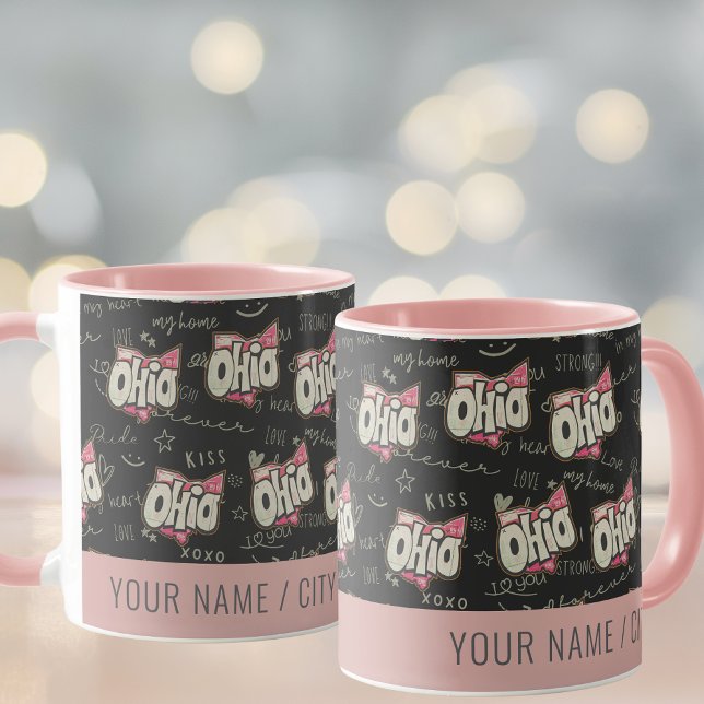 Cute rose Ohio amour motif Mug (Créateur téléchargé)
