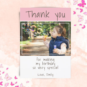 Cute Rose Photo Enfants Carte de remerciements