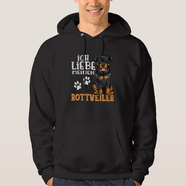 Cute Rottweiler Rotti Dog Ich Liebe Meine Rottweil Hoodie (Vorderseite)