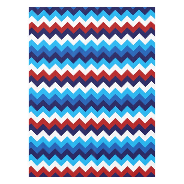 Cute Rouge Blanc Bleu Chevrons Petite Nappe (Devant)