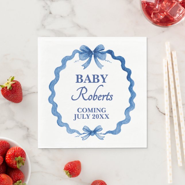 Cute Royal Blue Boy Baby Shower Serviette (Beispiel)