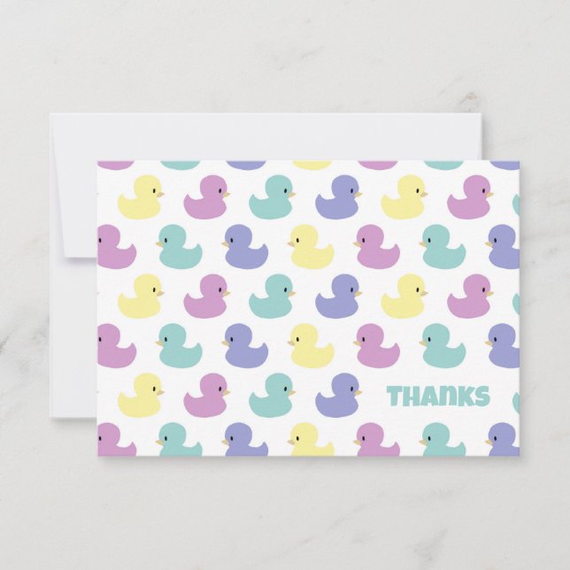 Cute Rubber Duck Gender Neutral Flat Thank You Karte (Vorderseite)
