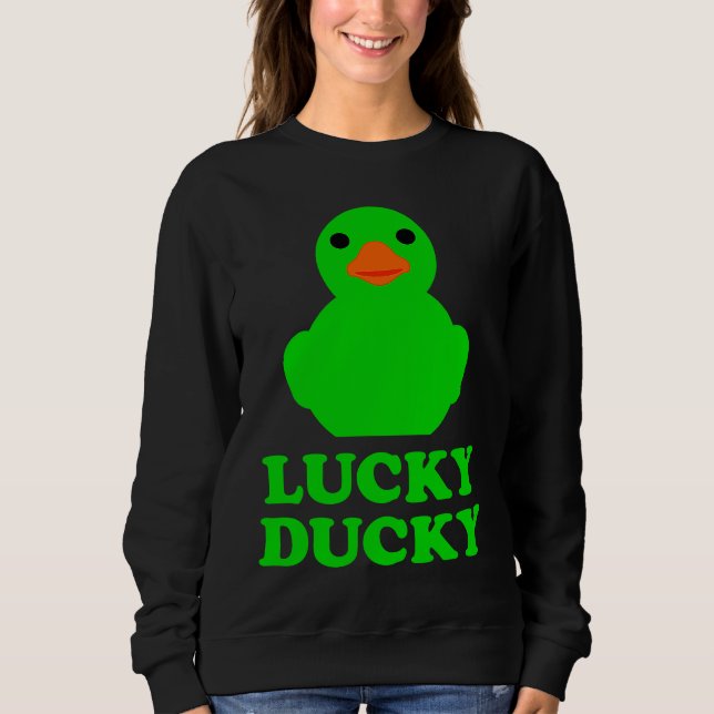 Cute Rubber Duck Lucky Ducky Quack Cool Animal Gra Sweatshirt (Vorderseite)