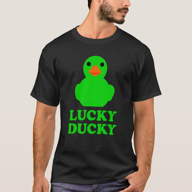 Cute Rubber Duck Lucky Ducky Quack Cool Animal Gra T-Shirt (Vorderseite)
