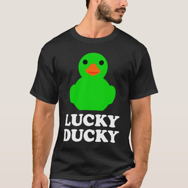 Cute Rubber Duck Lucky Ducky Quack Cool Animal Gra T-Shirt (Vorderseite)