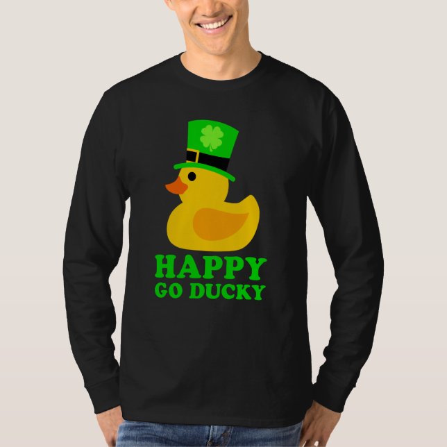 Cute Rubber Duck Lucky Four Leaf C Leprechaun Hat T-Shirt (Vorderseite)