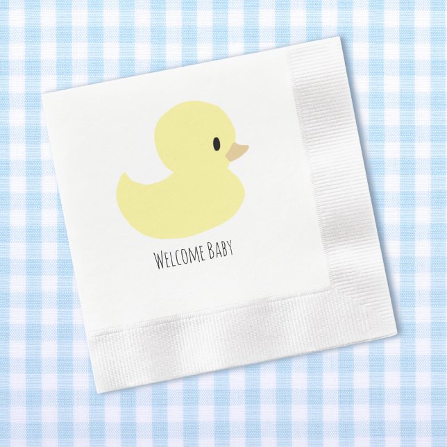 Cute Rubber Duck Personalized Baby Shower Custom Serviette (Von Creator hochgeladen)
