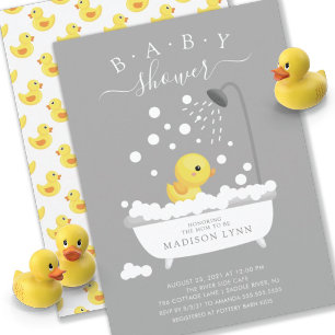 Cute Rubber Duck Shower Baby Invitation Einladung