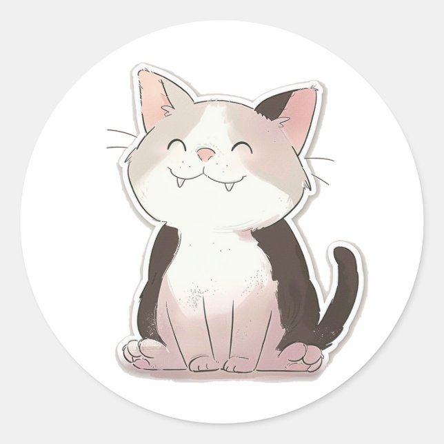 Cute Runder Aufkleber (Vorderseite)