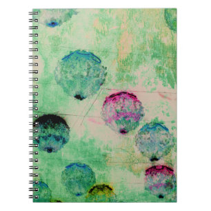 Cute, rustic, digital art round brush strokes notizblock