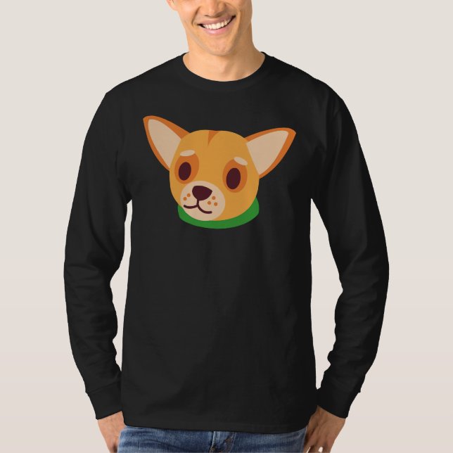 Cute Sad Chihuahua Pattern T-Shirt (Vorderseite)