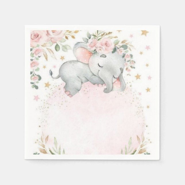 Cute Safari Animals First Birthday  Decor Serviette (Vorderseite)