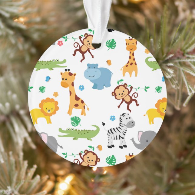 Cute Safari Animaux Nursery Sac fourre-tout Motif (Arbre)