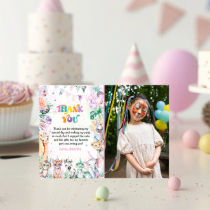 Cute Safari Enfants Photo Anniversaire Carte de re