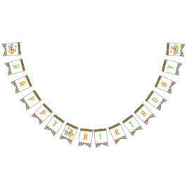 Cute Safari Jungle Animals Birthday bunting banner