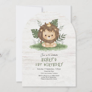 Cute Safari Lion anniversaire de enfant invitation
