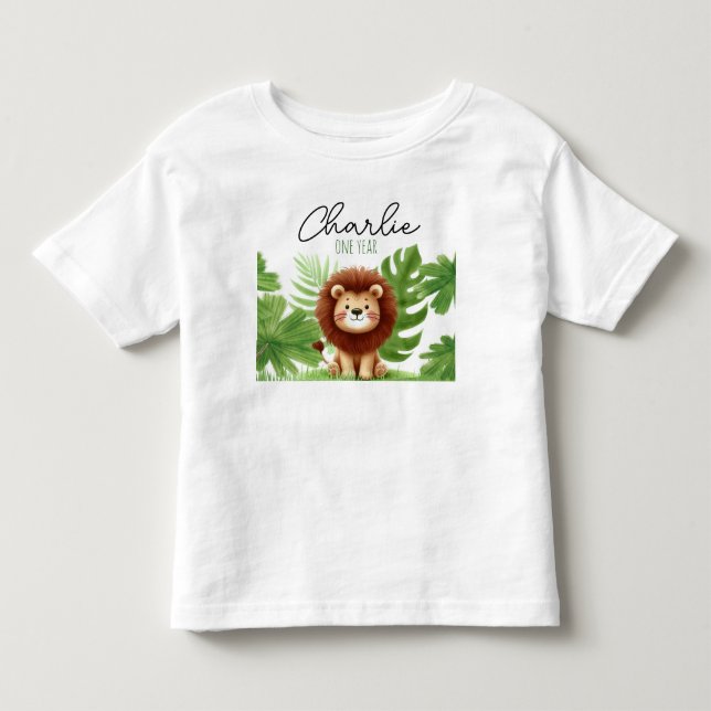 Cute Safari Lion Birthday Kleinkind T-shirt (Vorderseite)