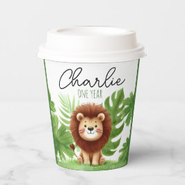 Cute Safari Lion Birthday Pappbecher