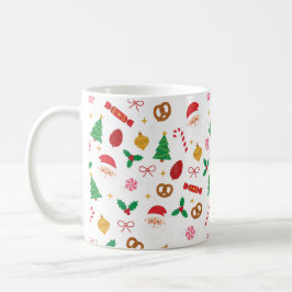 Cute Santa & Christmas Treats Pattern Mug Kaffeetasse