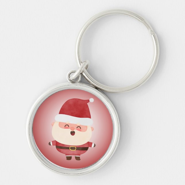 Cute Santa Claus Christmas Keychain Schlüsselanhänger (Vorne)
