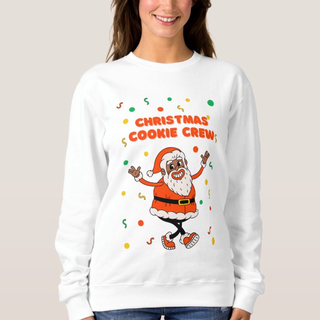 Cute Santa Claus Cookie Baking Sweatshirt (Devant)