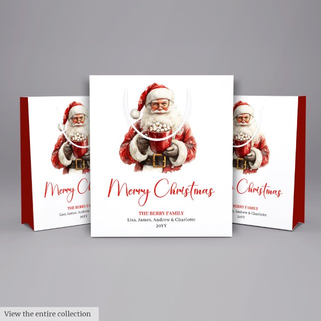 Cute Santa Claus Kids Festive Merry Christmas Bag Mittlere Geschenktüte (Cute Santa Claus Kids Festive Merry Christmas Bag)