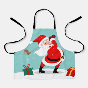 Cute Santa Claus plays Golf Schürze