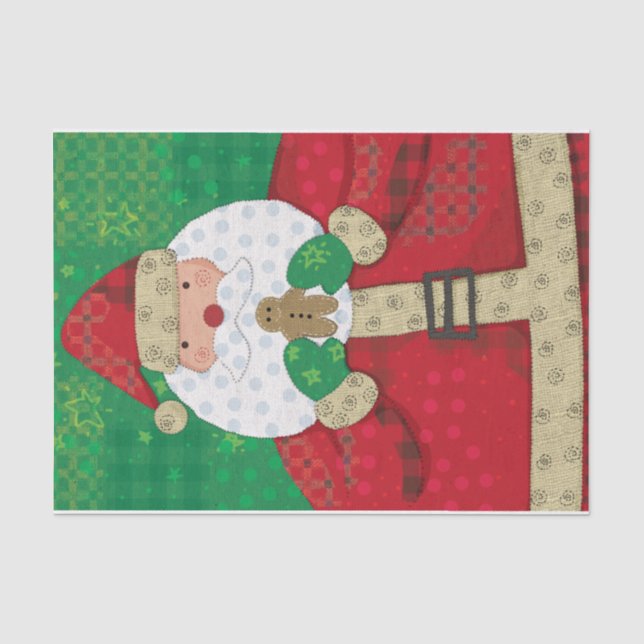 Cute Santa Gingerbread Christmas Seidenpapier (Vorderseite)