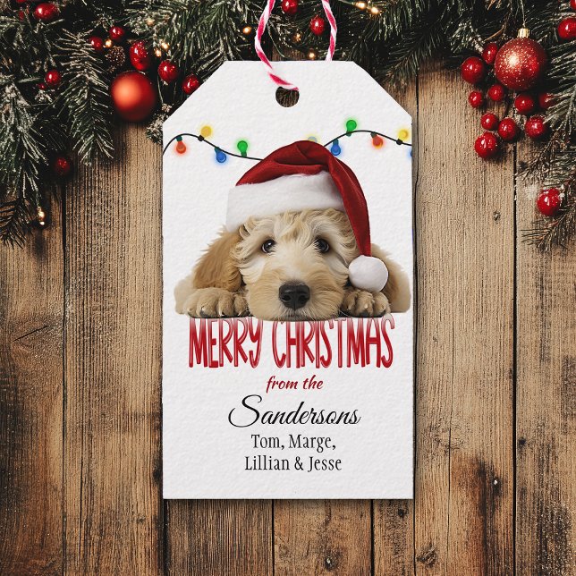 Cute Santa Goldendoodle Christmas Geschenkanhänger (Von Creator hochgeladen)