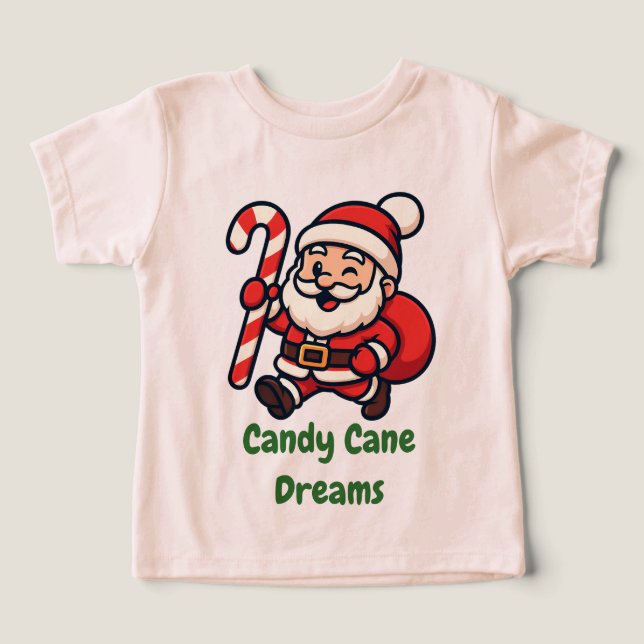Cute Santa Holding Candy Cane (Design Vorderseite)