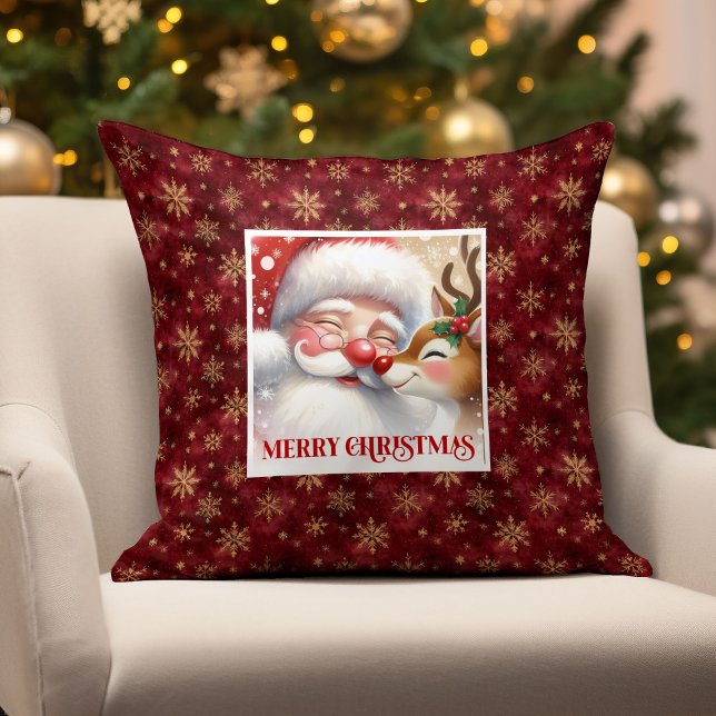 Cute Santa Rudolph Christmas Pillow Cozy Holiday  Kissen (Cute Santa Rudolph Christmas Pillow Cozy Holiday Decor

)