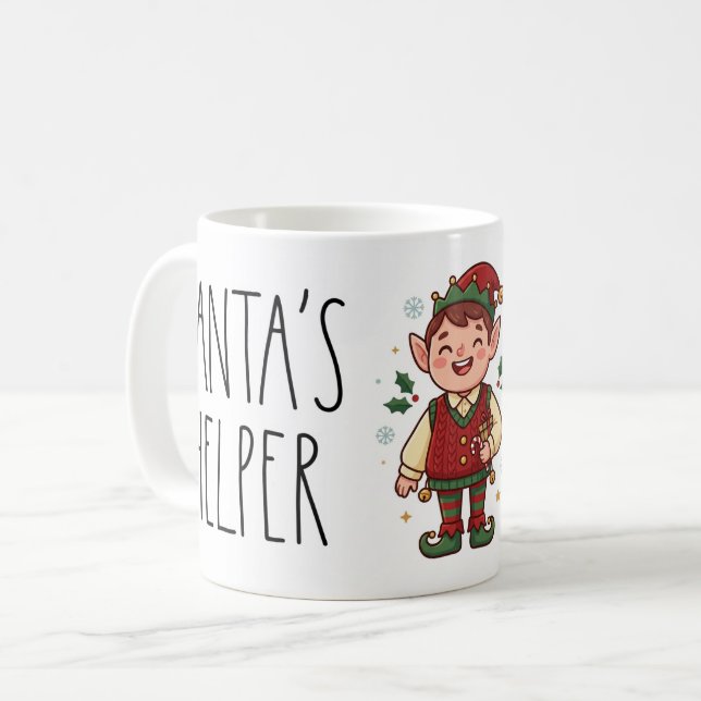 Cute Santa’s Helper Christmas Mug (Devant gauche)