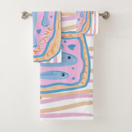Cute Sardine Art Badhandtuch Set