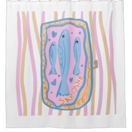 Cute Sardine Art Duschvorhang