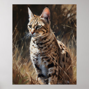 Cute Savannah Art Chat Imprimer Poster