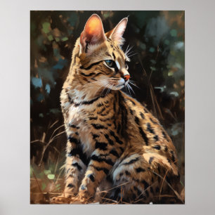 Cute Savannah Art Chat Imprimer Poster